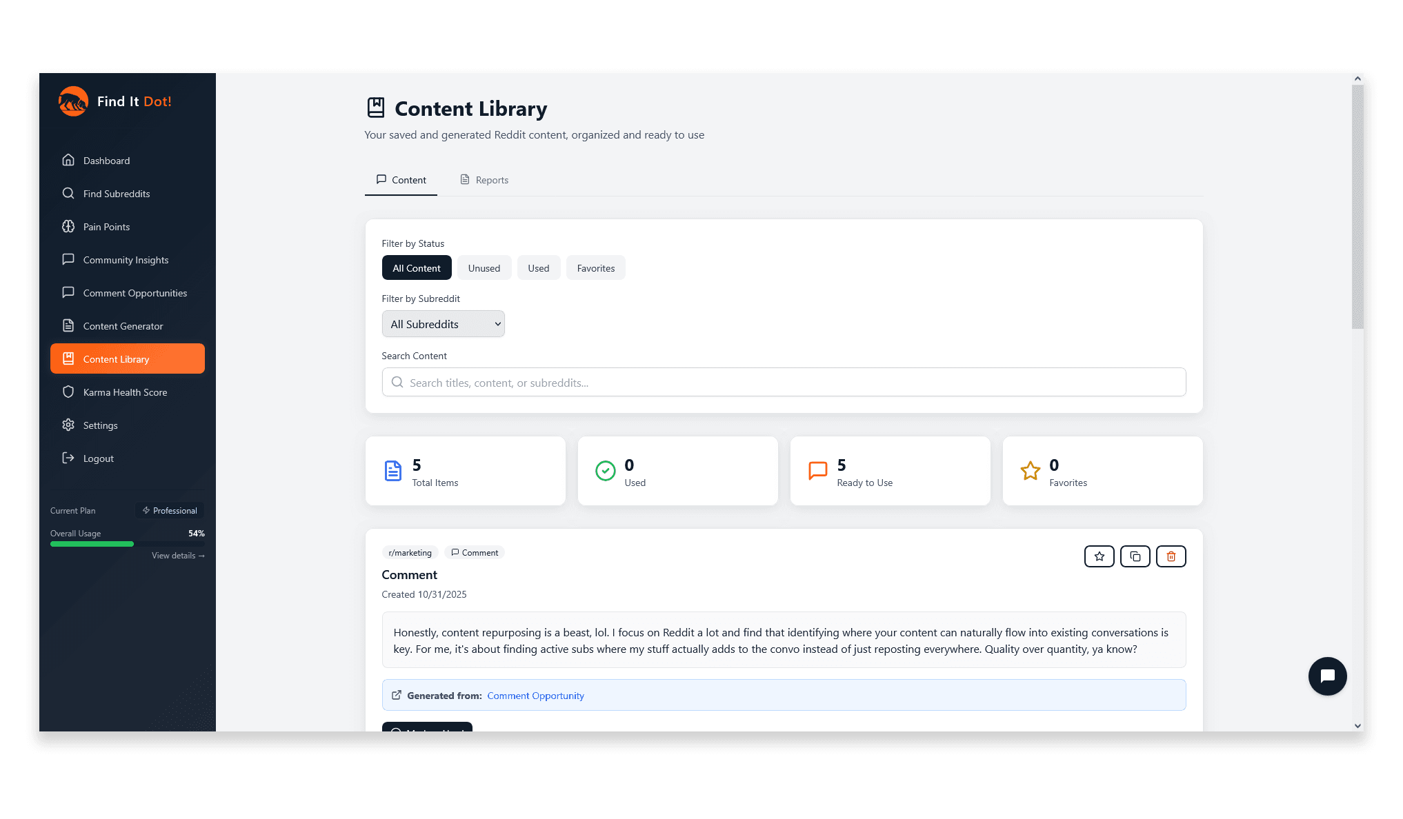 Content Library Organization - Click to zoom
